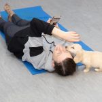 Both staff and puppies benefitted from the yoga