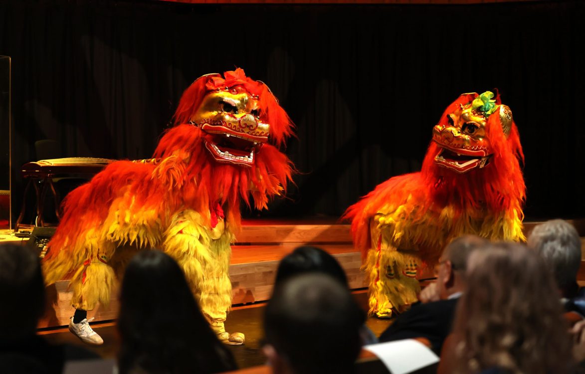 Jin Long Martial Arts performed a 'Lion Dance' for the crowd