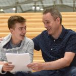 Halewood Academy pupil Alex Watson, who gained 9 GCSEs including 2 A*, with principal Gary Evans