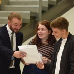 Cllr Gary See with Halewood Academy Pupils Elle Hughes and Charlie White