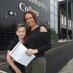 40 year old Ruth O’Brien with son 8 year old Rhys. Ruth got 3 GCSES