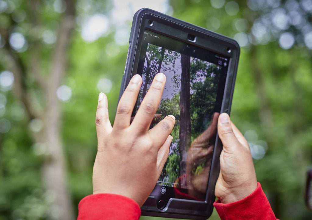 iPad in the Nature Park