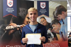 Callum Sutton from Deyes High School with GCSE results