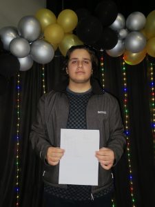 Ahmed Abdulqader from North Liverpool Academy with their GCSE results
