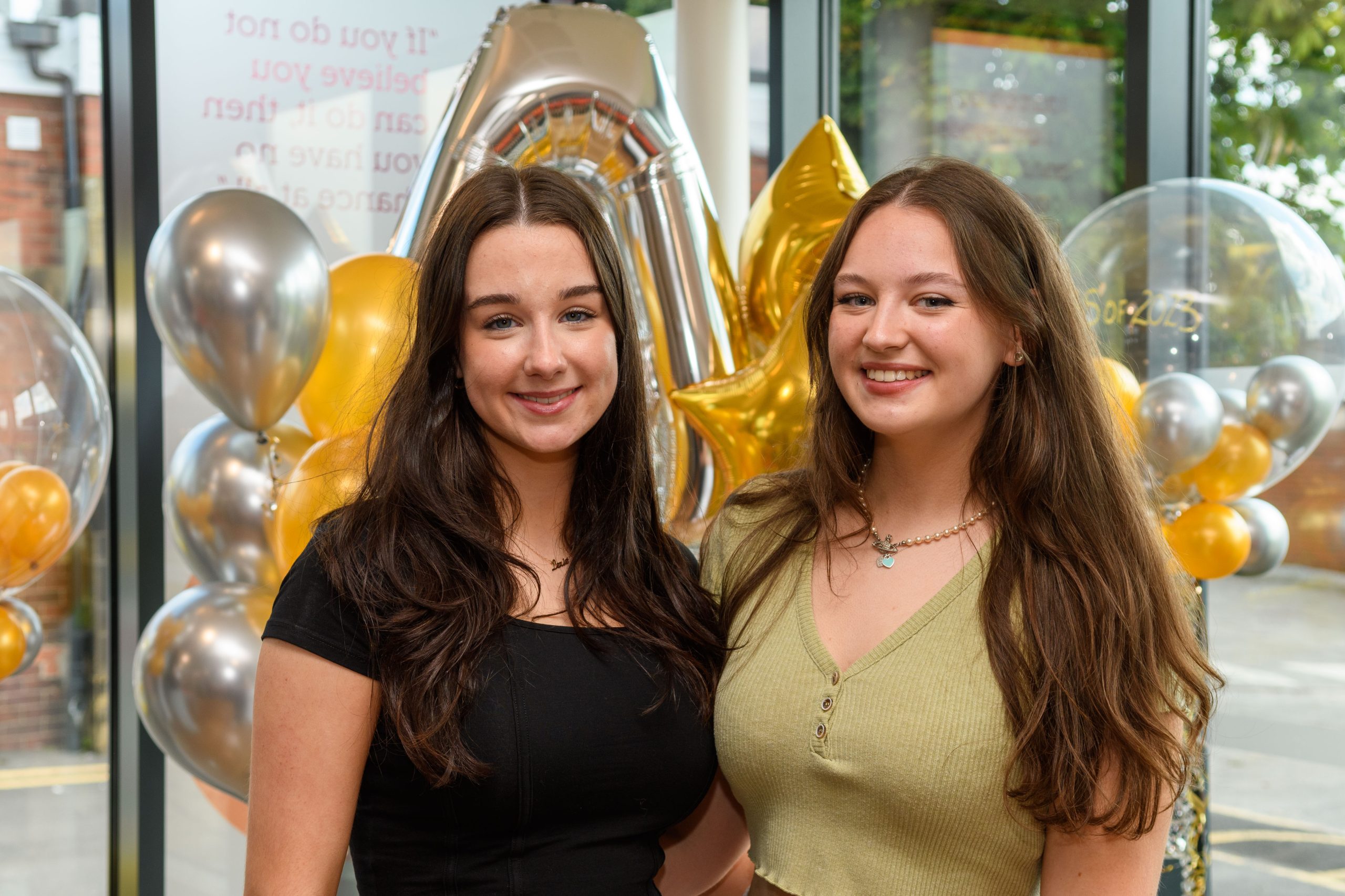 St John Rigby College A-level Results 2023: Lexie Hanton, who is off to the University of Birmingham to study International Business, left, and Izzy Garbutt, who is to study History at Oxford