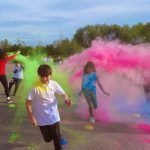 Plenty of colours filled the air on this special day. Croxteth pupils were having fun!