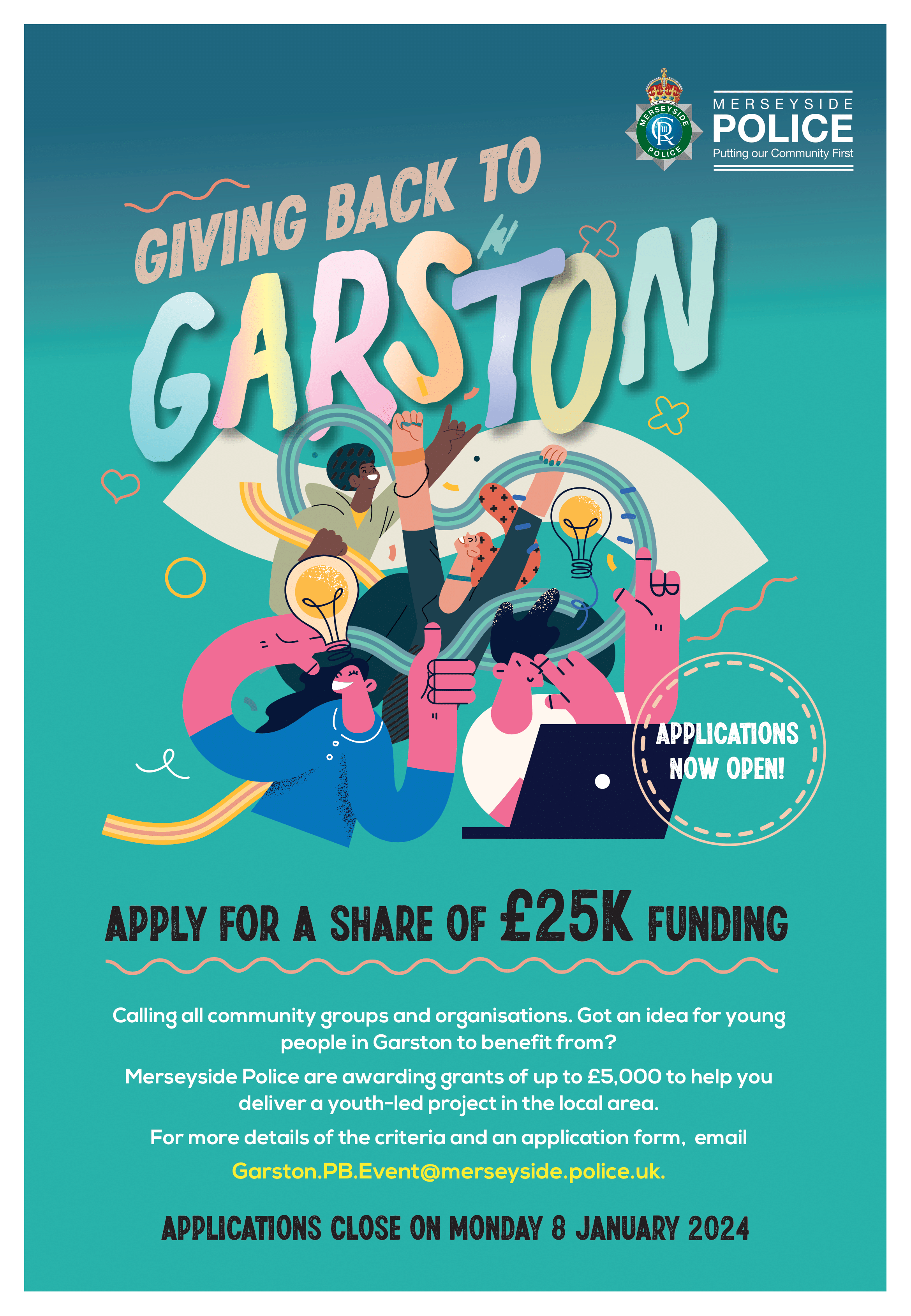 'Giving back to Garston' poster