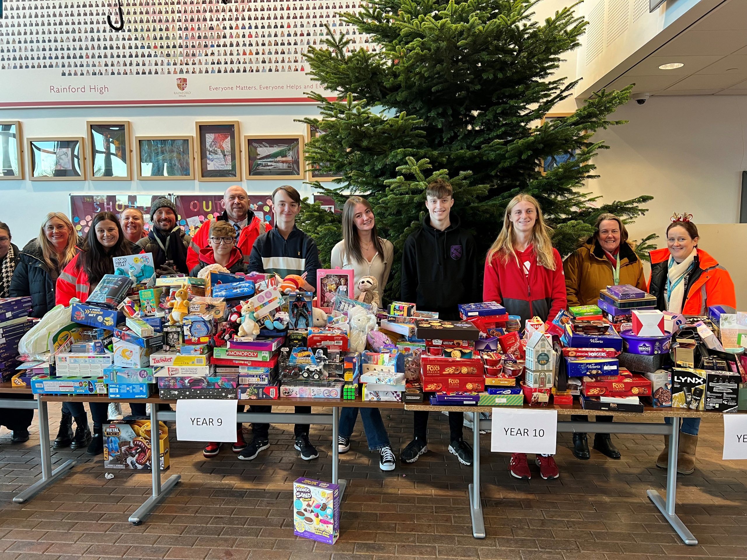 Staff and students organising for Rainford High's Christmas markets