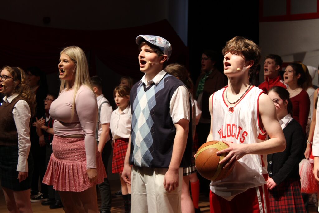 (L-R) Eve as Taylor, Isla as Sharpay, George as Ryan, and Isaac as Chad.