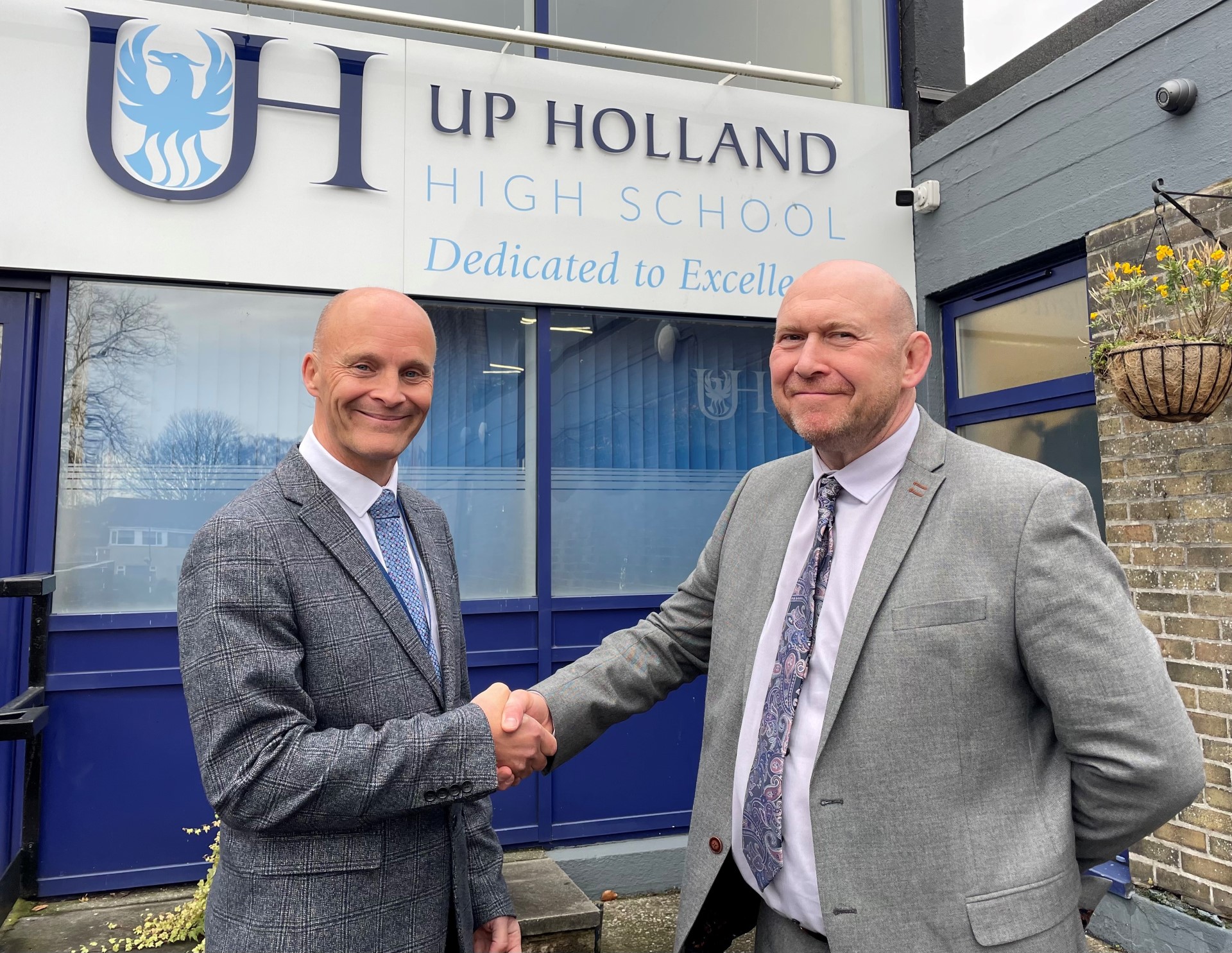 (L-R) Paul Scarborough, headteacher of Up Holland High School, with Ian Young, CEO of Everyone Matters Schools Trust