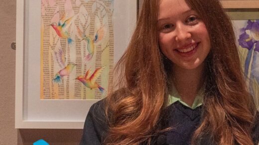 dot-art Schools 2023 secondary runner up Maisy Spinks and parent St Julies Catholic High