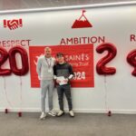 Student Melad (right) and Mr Grant Sibbald (left) from All Saints Sixth Form College, Garston