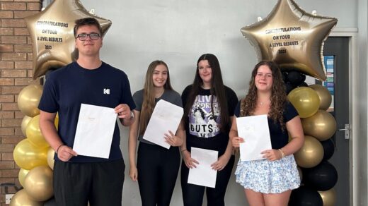 St Michael's Church of England Academy students L-R Charlie Jackson, Tamsin Parry, Ellie-Mai Chadwick and Louisa Perez