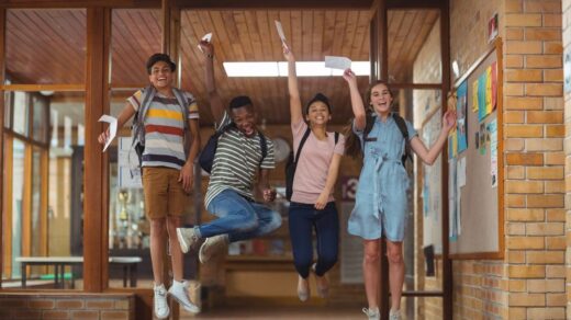 Students celebrating results