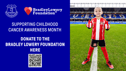 Everton to support Bradley Lowery Foundation as part of Childhood Cancer Awareness Month